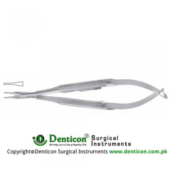 Barraquer Micro Needle Holder Straight - Very Delicate - Round Handle - With Lock Stainless Steel, 13 cm - 5"